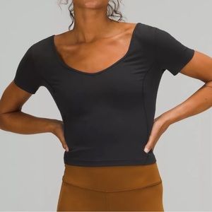 Lululemon Align Tee V-Neck Black Size 12 NWT